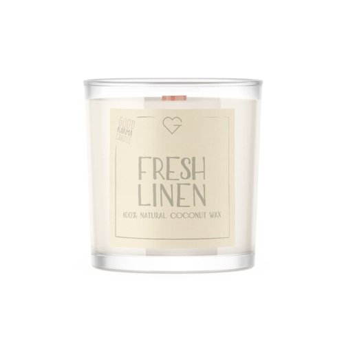 Svíčka s dřevěným praskajícím knotem - Fresh Linen 50 g