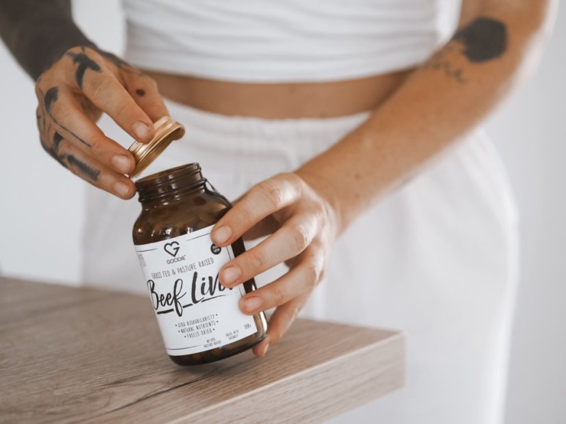 Hovězí játra - mrazem sušená - volný chov - organické BIO zemědělství - kapsle 180 ks_2