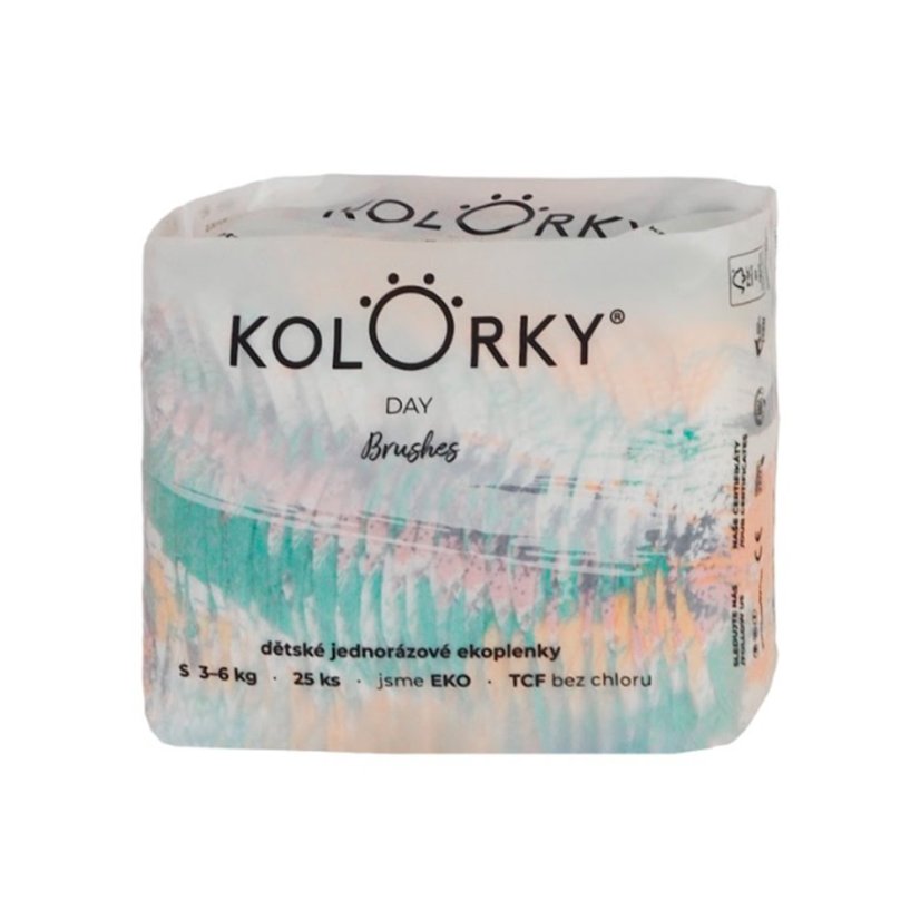Kolorky DAY - Dětské pleny - Brushes - velikost S 3-6 kg (25 ks) CZ