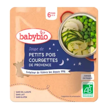 BABYBIO - mus na wieczór zupa grochowa z cukinią 190 g