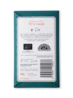 AJALA - Kakaóbabtöret 70% csokoládé BIO BIO 45 g HU