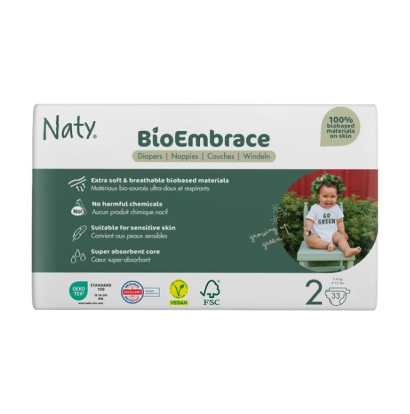 Eco by Naty - Detské plienky - veľkosť 2 - od 3 do 6 kg (33 ks) SK
