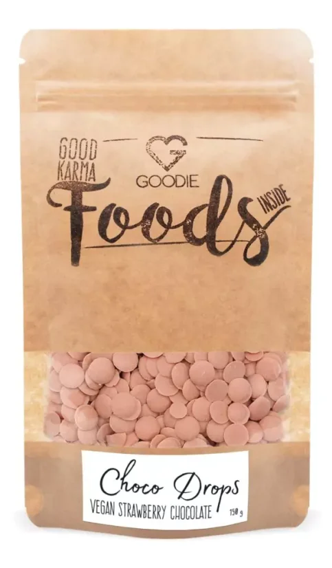 Choco Drops - Pink (różowa truskawka) czekolada wegańska 150 g PL
