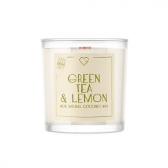 Svíčka s dřevěným praskajícím knotem - Green tea & lemon 50 g