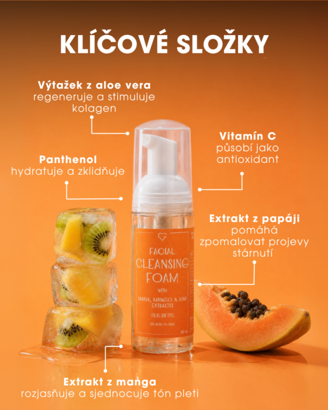 Vitamínová čisticí pěna na obličej - Mango 60 ml CZ