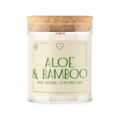 Svíčka s dřevěným praskajícím knotem - Aloe & Bamboo 160 g