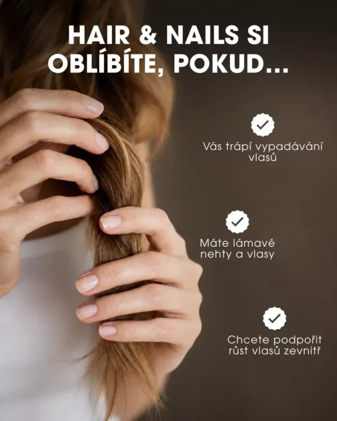 CZ Beauty Vitamins Hair & Nails při vypadávání vlasů a lámavých nehtech