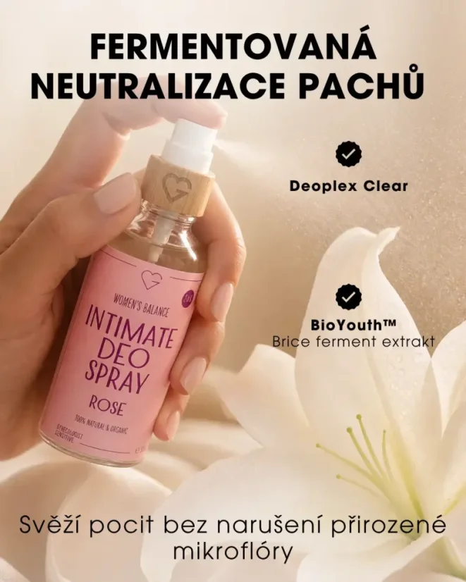 Intímny Deo Spray - Ruža - 100 ml