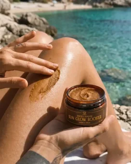 PL Sun Glow Booster - balsam wspomagający opalanie – Caramel & Vanilla 100 ml