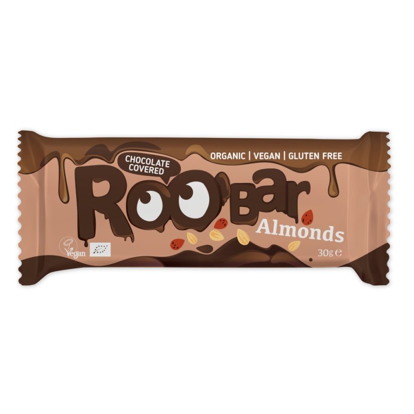 Roobar Chocolate covered almond bar BIO 30g CZ
