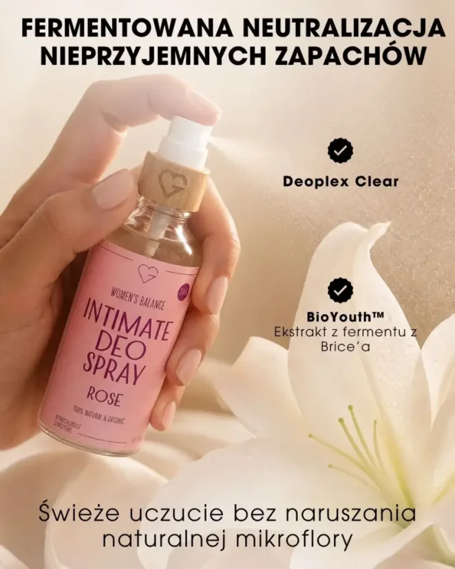 PL Intymny Deo Spray – Róża – fermentowana neutralizacja zapachów