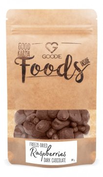 Lyofilizované maliny v hořké čokoládě 80g