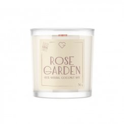 Svíčka s dřevěným praskajícím knotem – Rose Garden 50 g