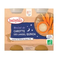 BABYBIO - przekąska na wieczór z marchwi i komosy ryżowej 2×200 g