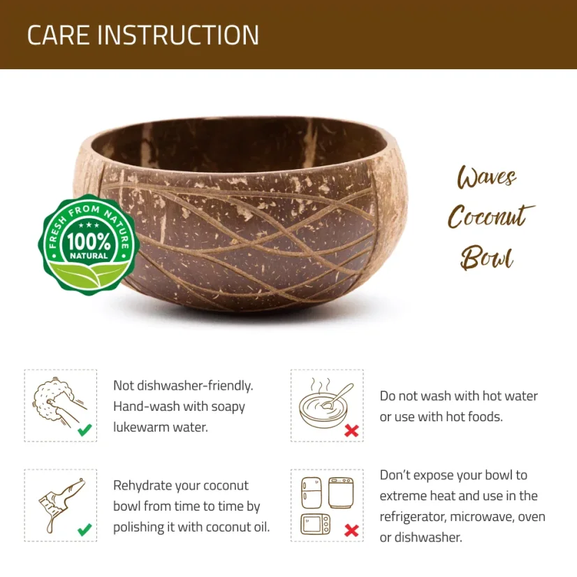 Kokosová miska natural hladká SK