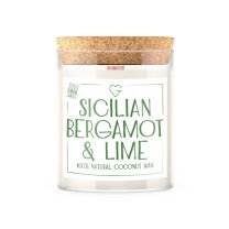 Svíčka s praskajícím dřevěným knotem - Sicilian Bergamot & Lime 160 g