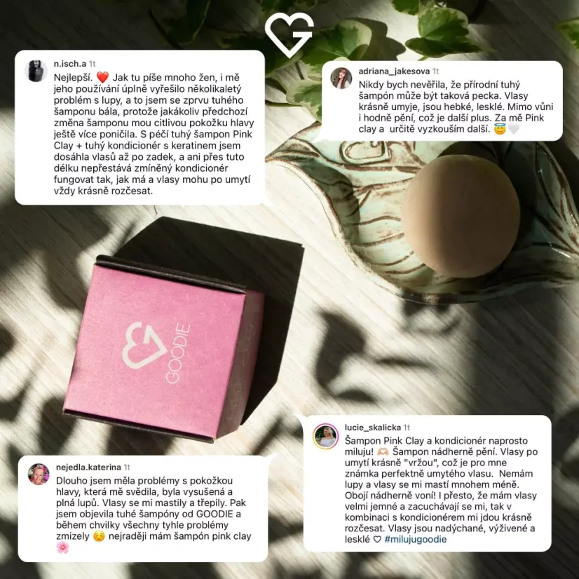 Tuhý šampón - Pink clay 45 g CZ