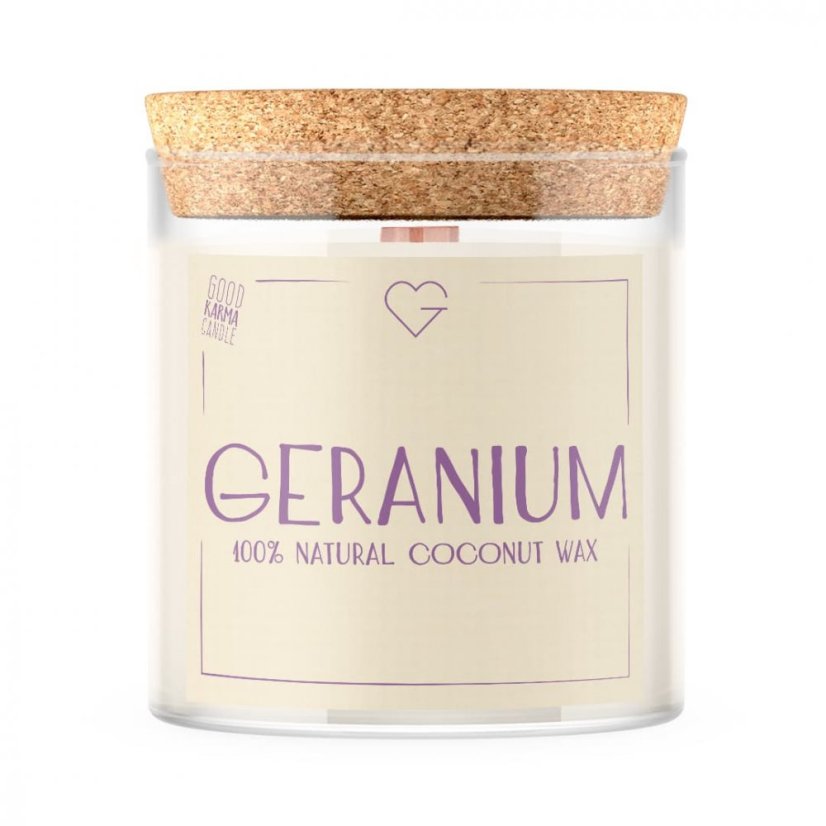 Gyertya ropogó fa kanóccal – Geranium 280 g HU