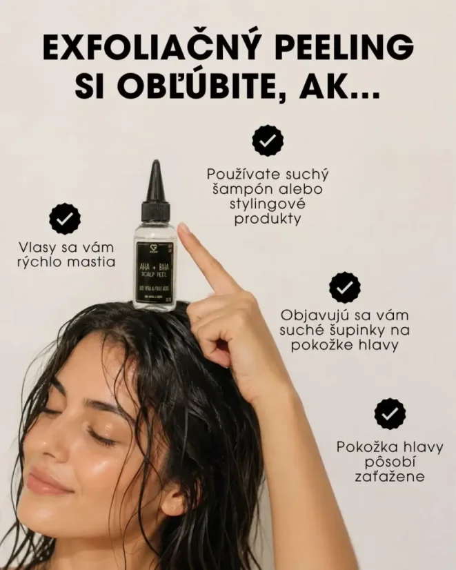 Exfoliačný peeling vlasovej pokožky - AHA a BHA kyseliny 30 ml