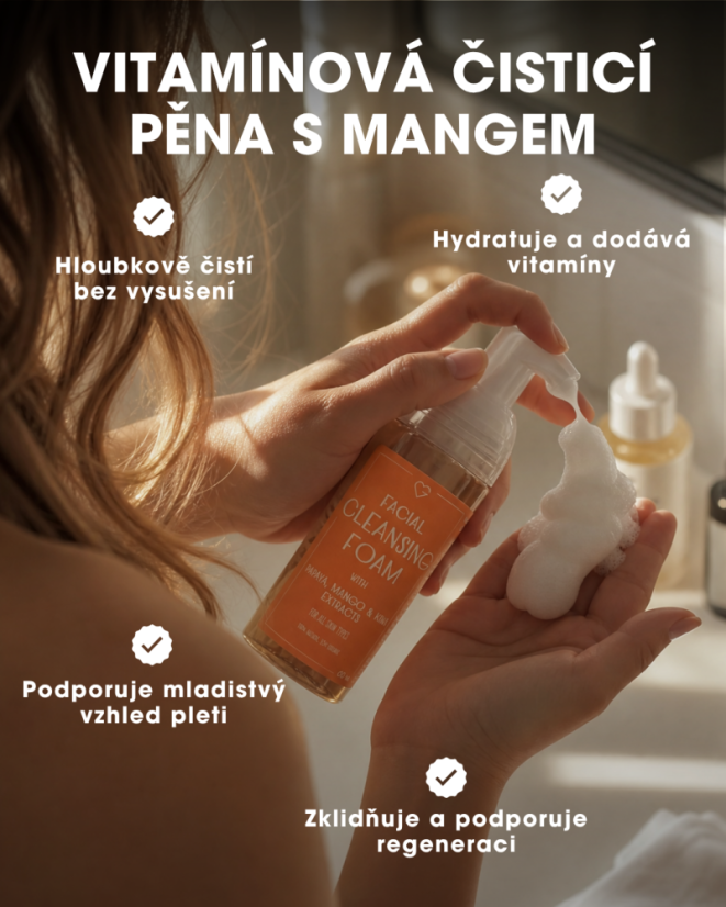 Vitamínová čisticí pěna na obličej - Mango 60 ml CZ