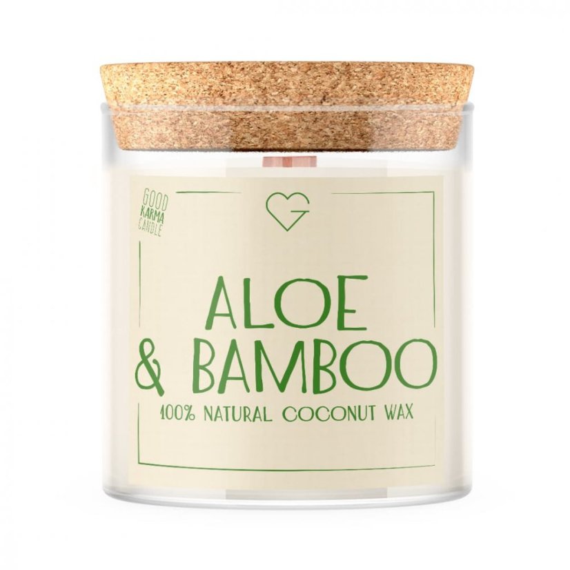Svíčka s dřevěným praskajícím knotem - Aloe & Bamboo 280 g CZ