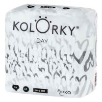 Kolorky DAY - Dětské pleny - Hearts - velikost M 5-8 kg (21 ks)