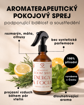 Aromaterapeutyczny odświeżacz powietrza w sprayu - Energy & Focus 200 ml