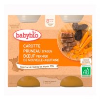 BABYBIO - przekąska z marchwi i śliwek z wołowiną 2×200 g