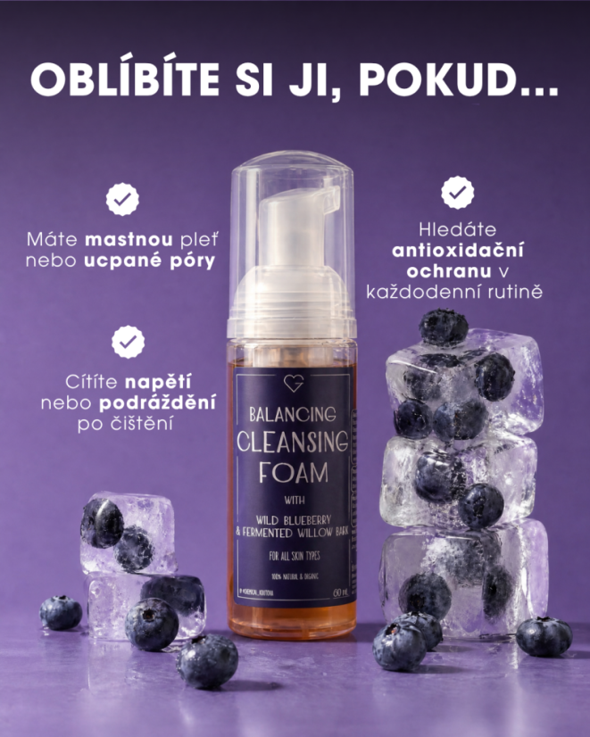 Balansująca pianka oczyszczająca do twarzy - Leśna jagoda 60 ml