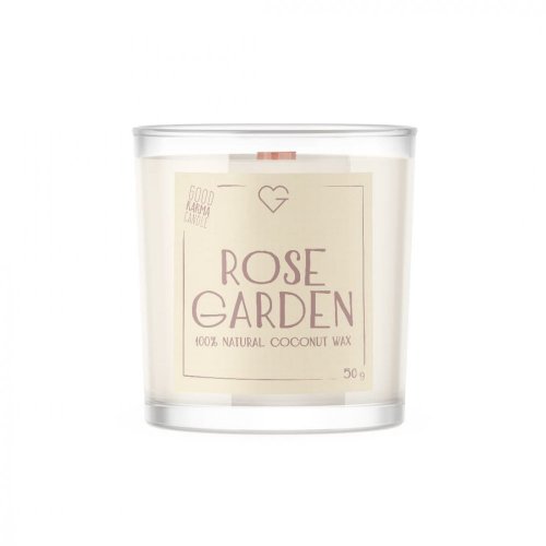 Svíčka s dřevěným praskajícím knotem – Rose Garden 50 g