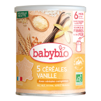 BABYBIO - Nemléčná obilná 5zrnná kaše s vanilkou BIO - 220g