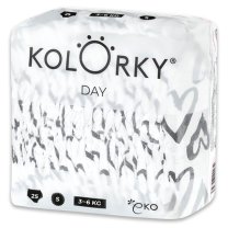 Kolorky DAY - Dětské pleny - Hearts - velikost S 3-6 kg (25 ks)
