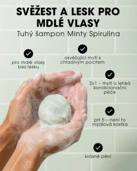 Tuhý šampon - Minty Spirulina 45 g