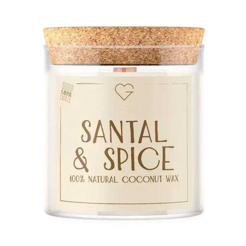 Svíčka s dřevěným praskajícím knotem – Santal & Spice 280 g CZ