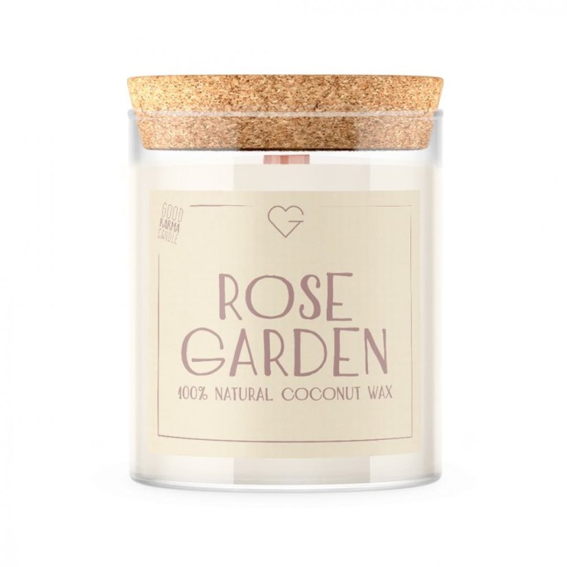 Sviečka s dreveným praskajúcim knôtom – Rose Garden 160 g SK