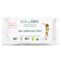 Chusteczki nawilżane - Eco by Naty - z aloesem (56 szt.)