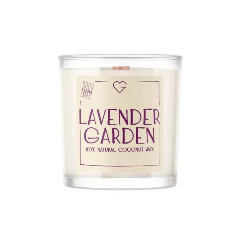 Svíčka s dřevěným praskajícím knotem - Lavender Garden 50 g SK