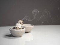 Kamenná vykuřovací nádoba - kadidelnice - ČERNÁ SK