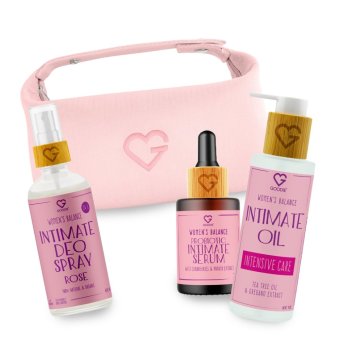 Intimápolási szett Premium – rózsaszín neszesszer