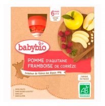 BABYBIO - mus owocowy jabłko i maliny 4×90 g