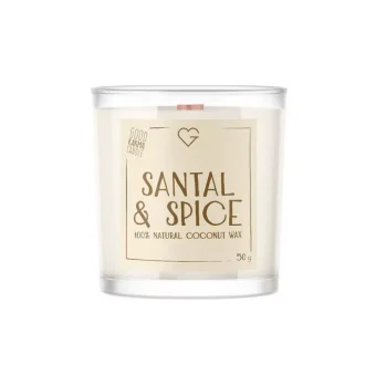 Svíčka s dřevěným praskajícím knotem – Santal & Spice 50 g CZ