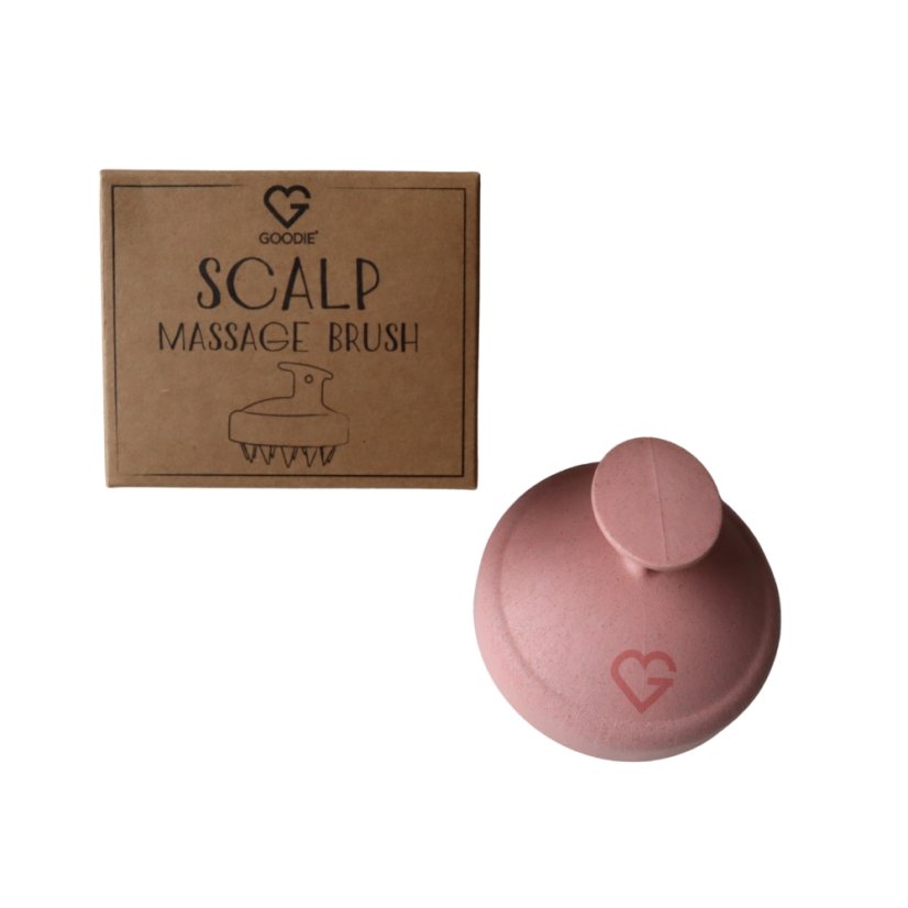 Masážní kartáč na pokožku hlavy - Scalp massage brush - růžový CZ