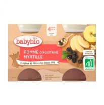 BABYBIO - przekąska owocowa jabłko i jagody 2×130 g