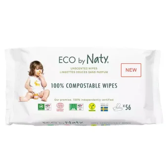 Chusteczki nawilżane - Eco by Naty - bezzapachowe (56 szt.) PL
