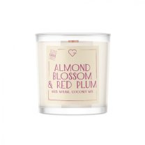Svíčka s dřevěným praskajícím knotem - Almond Blossom & Red Plum 50 g