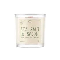 Svíčka s dřevěným praskajícím knotem – Sea Salt & Sage 50 g CZ