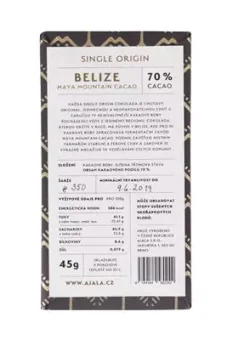 AJALA - Belize Maya Mountain Cacao 70% single origin čokoláda 45 g CZ