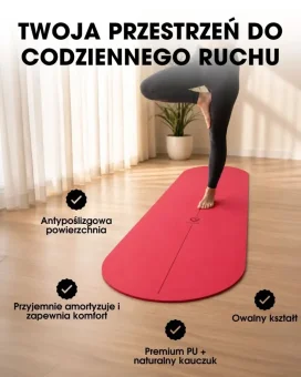 Mata do ćwiczeń Oval - truskawkowa