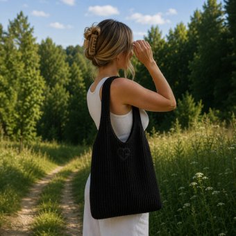 Knitted Bag Black - Torba pleciona czarna 1 szt.