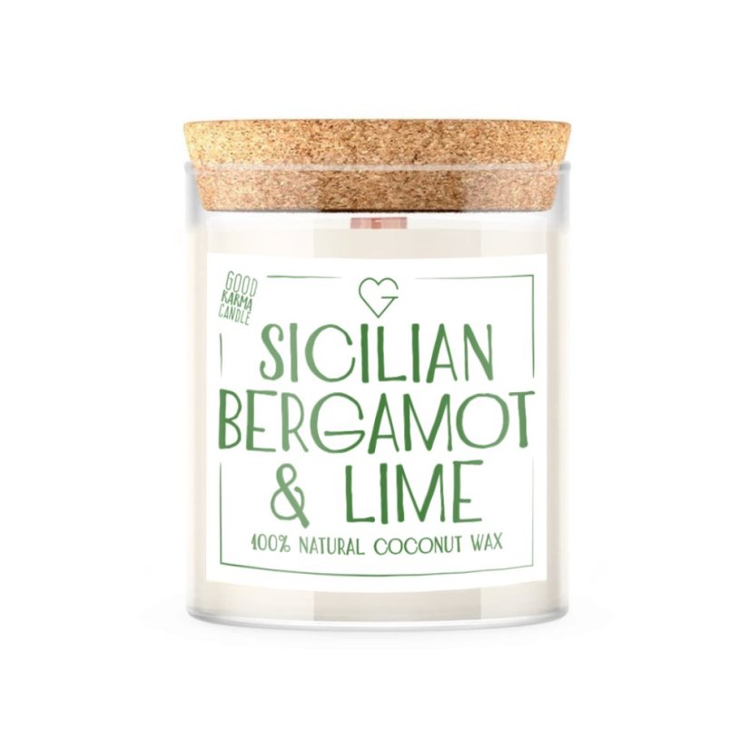 Svíčka s praskajícím dřevěným knotem - Sicilian Bergamot & Lime 160 g CZ